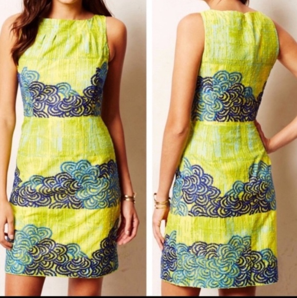 Anthropologie Dresses & Skirts - Anthropologie Tabitha Azure Scroll Dress